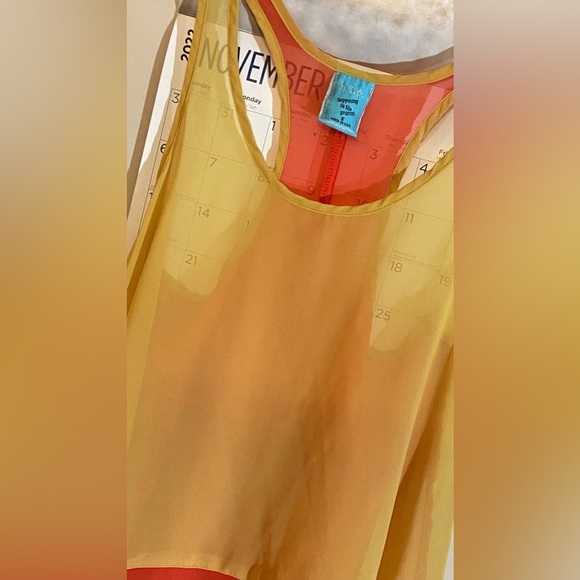 H.I.P. SuperSheer/SeeThrough Sz-S, Long/Hi-Low Tank-Top, in Bright Summer Colors - Picture 6 of 16